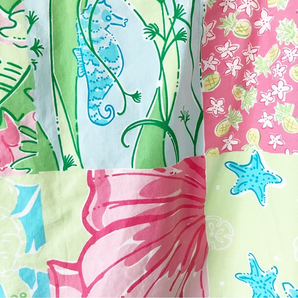 Lilly Pulitzer Vintage White Label Tropical Sealife Floral Patchwork Skirt - Picture 5 of 9
